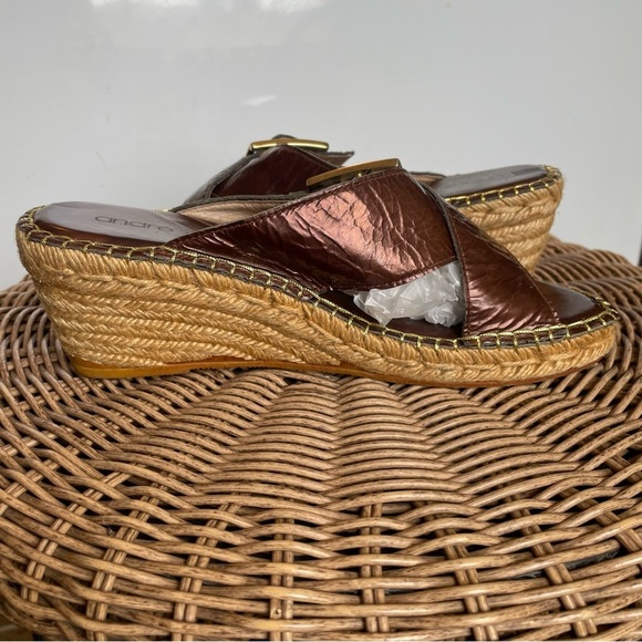 Andre Assous crossed straps Espadrilles wedges sandals size eu 38 usa 7.5 - Picture 11 of 15